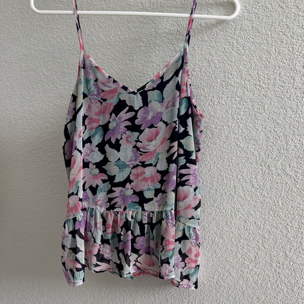 Abercrombie & Fitch Floral Camisole - Pink and Black